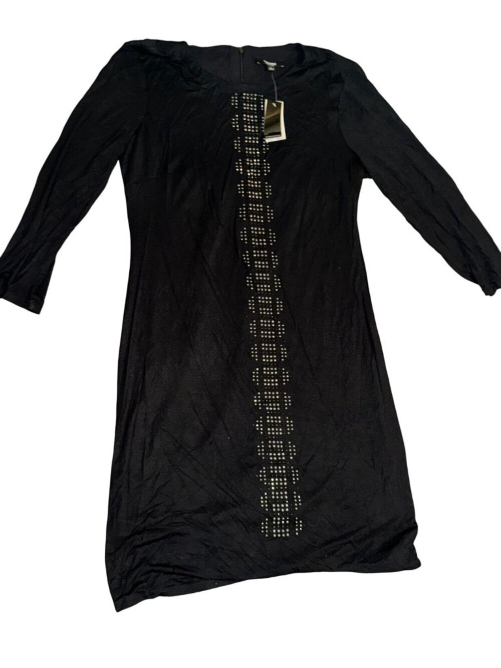 Premise Womens Black Long Sleeve Dress With Studded Front Detail - Picture 2 of 10